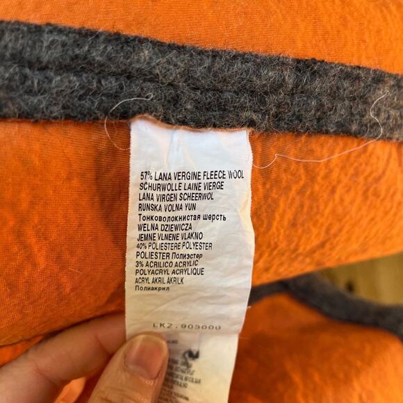 CMP Womens Gray Felt Wool Blend Hooded Coat with Button Front and Pockets Large - Picture 8 of 9